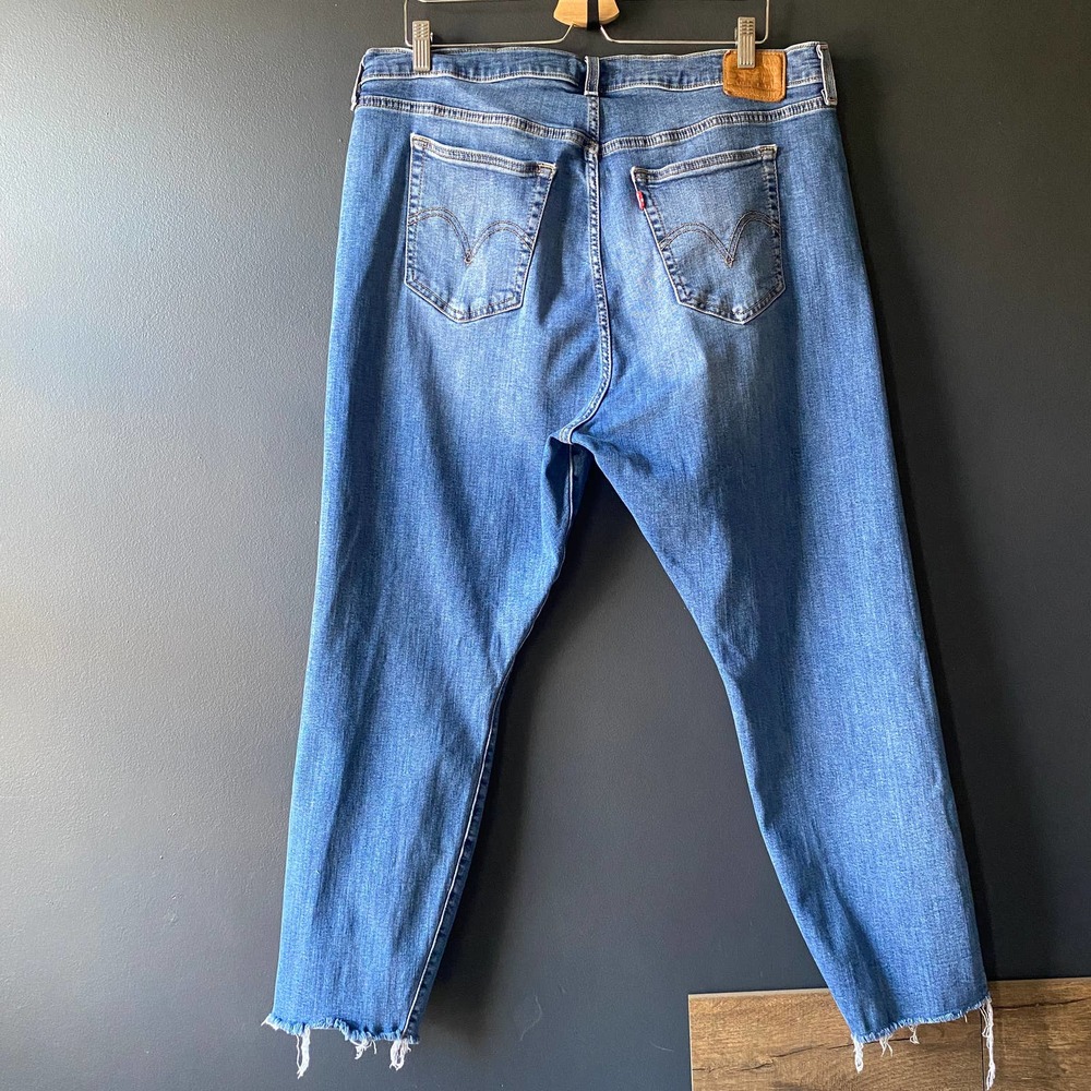 Levi's Wedgie Skinny Ripped Button Fly High Rise Jeans 20W - Picture 5 of 9
